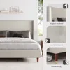 Queen Bed Frame Upholstered Beds 51.2" High Platform Beds with Wingback Headboard/No Box Spring Needed, Queen Bed Frame 4