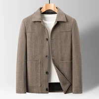 Classic Mens Office Dress Jackets Quality Casual Business Lapel Windbreak Coats Top Autumn Winter Blended Wool Jacket Streetwear 1