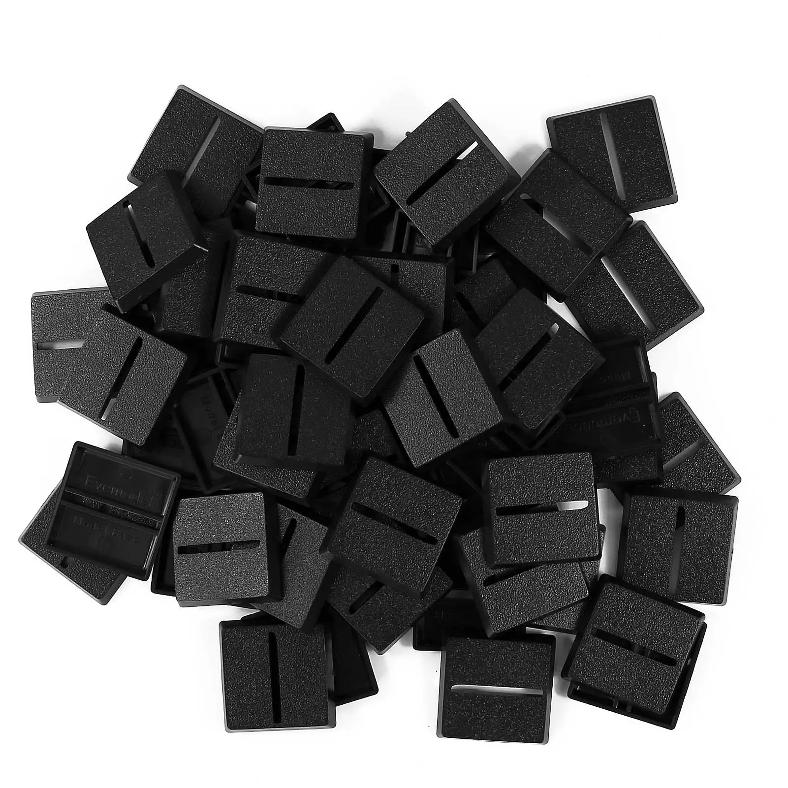 

Evemodel 100pcs 25mm Square Slot Bases Black Plastic for Warhammer Miniature Wargames MB2525