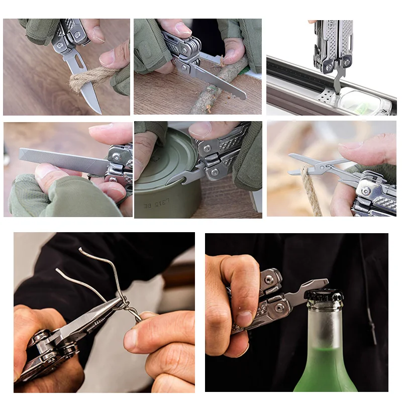 SWISS TECH 15 in 1 Multitool Folding Pliers Pocket Scissors Saw Multifunctional EDC Tool Camping Outdoor Hiking