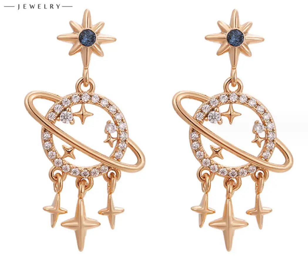 

Серьги-гвоздики женские позолоченные с кристаллами, 2 шт., F1853