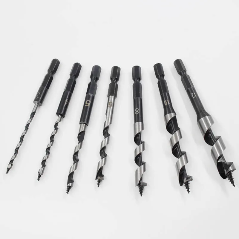 

1PCS 6.35mm Hex Shank Auger Drill Bits 4mm 10mm Wood Drills Length 100mm-110mm Woodworking Support Drill Bit