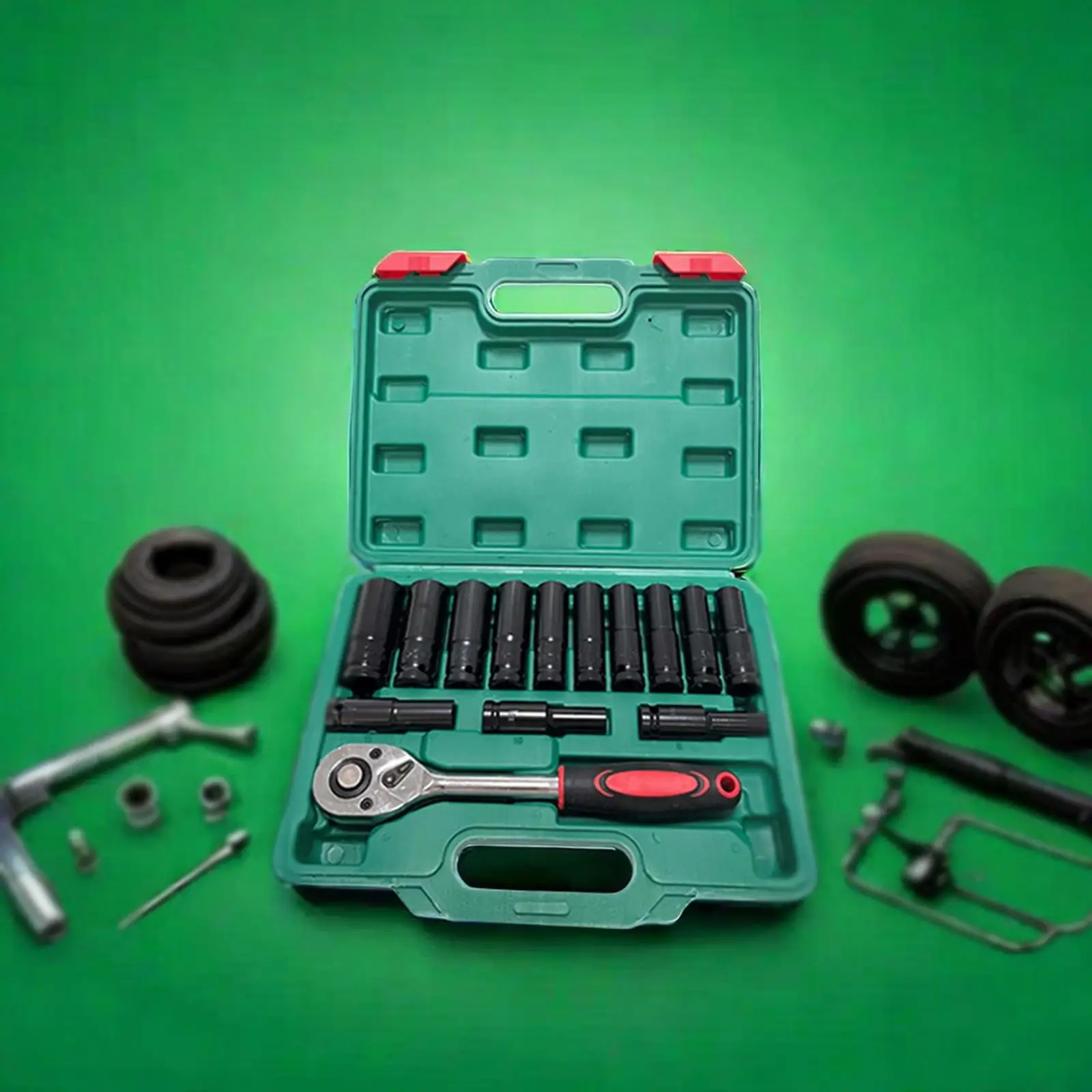 

14Pcs Ratchet Wrench Socket Set with Storage Box Steel Car Maintenance Tool