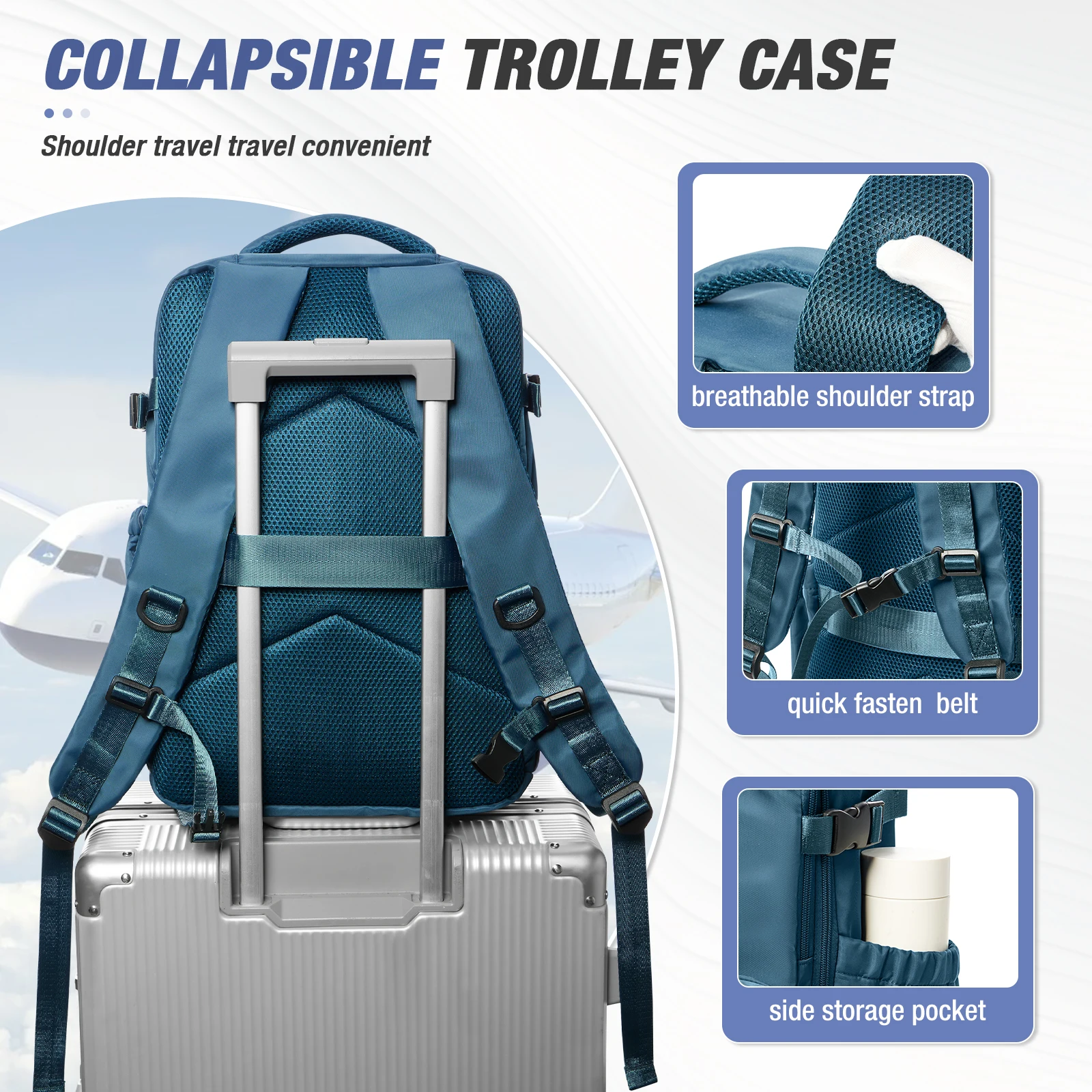 Large Capacity Vacuum Compression Backpack Hiking Travel Backpack，Lightweight Waterproof Storage Backpack Outdoor Sports Bag