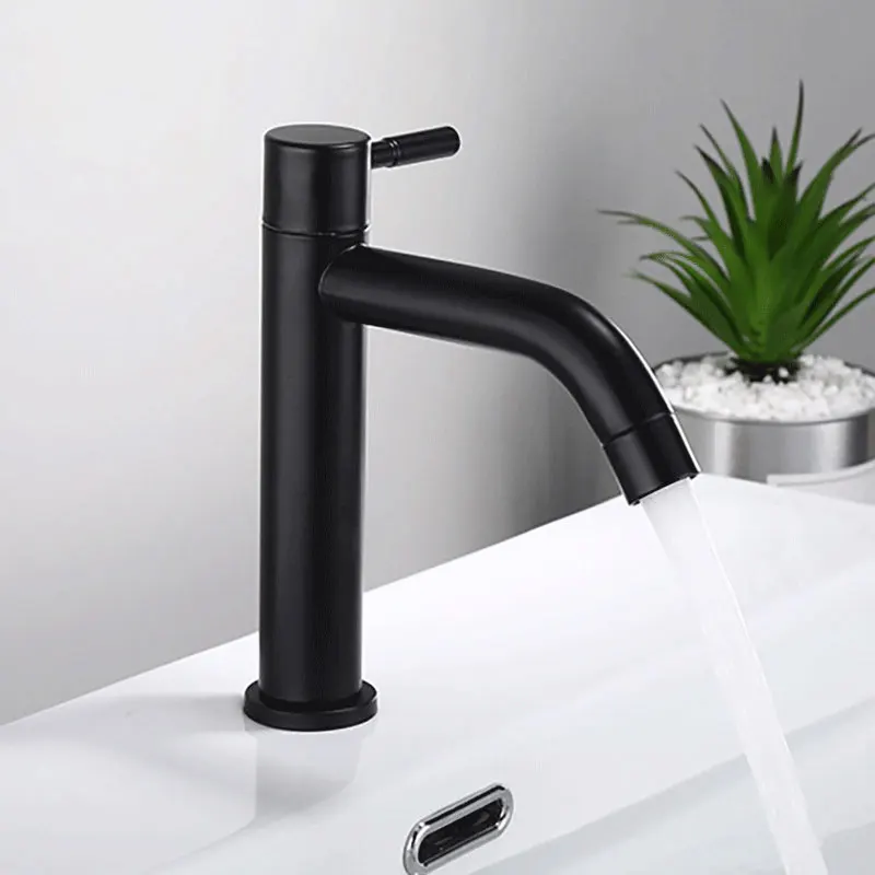 Bathroom Faucet Stainless Steel Single Cold Water Faucet Bathroom Basin Balcony Basin