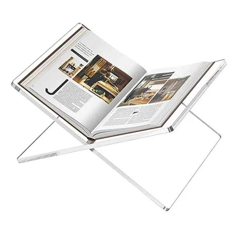 Acrylic Transparent Book Shelf X Shaped Book Display Bracket Art