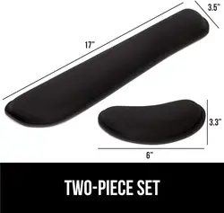 Gorilla Grip Silky Gel Memory Foam Wrist Rest with Ergonomic Design for Typing Comfort (Hand rest set)