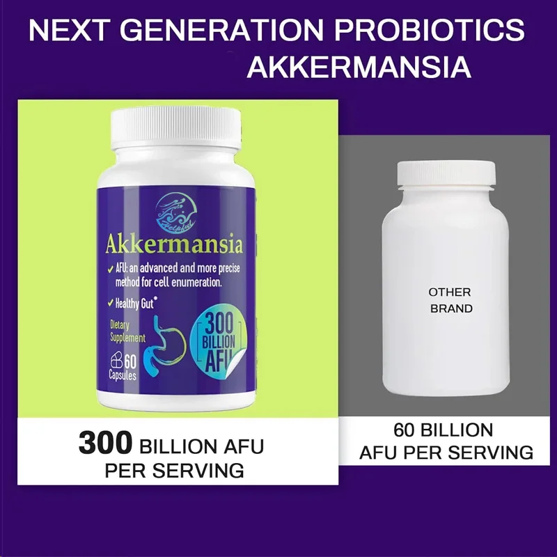 300 billion AFU Akkermansia Muciniphila live probiotic for digestion gut immunity and overall health 60 capsules probiotic capsules
