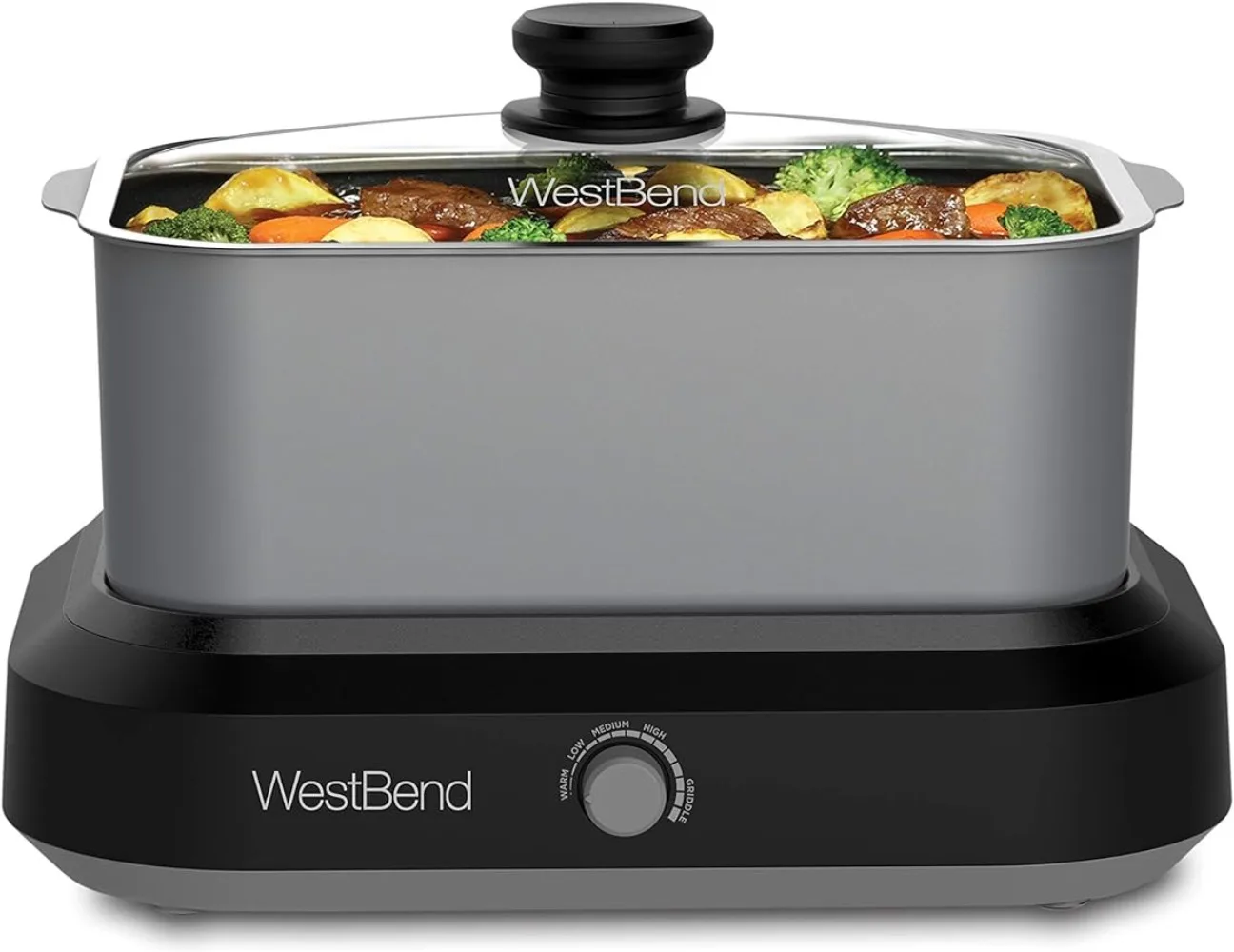 

West Bend 87905 Slow Cooker Large Capacity Non-stick Variable Temperature Control Includes Travel Lid and Thermal Carrying Case