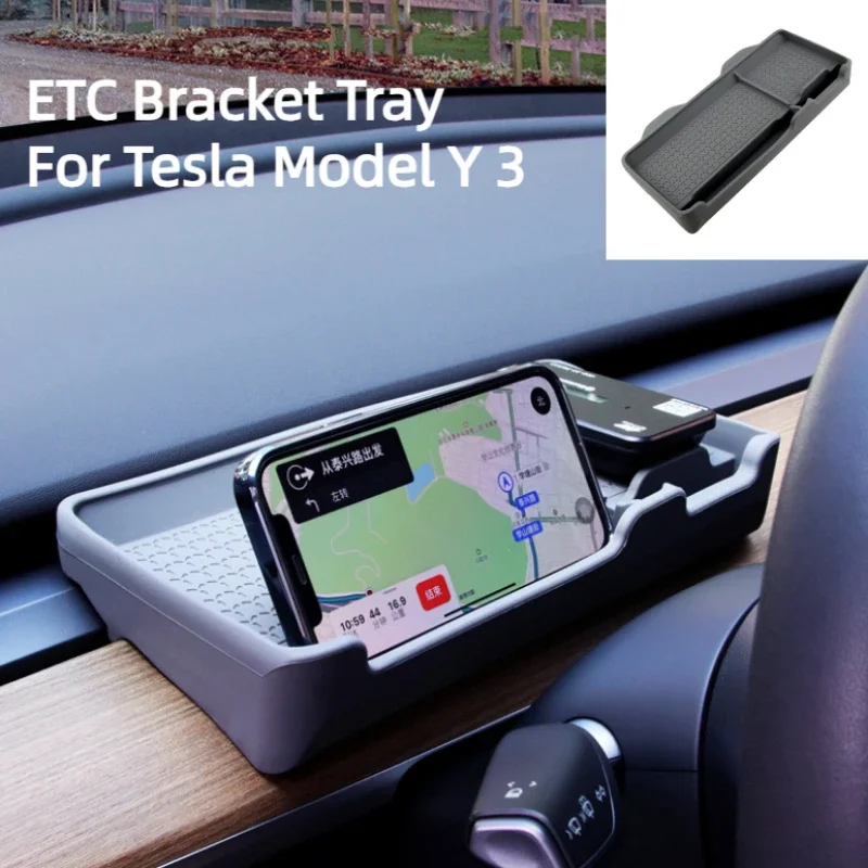 

ETC Bracket Tray for Tesla Model Y 3 Central Control Screen Rear Storage Box Waterproof Instrument Panel Tissue Car Accessories