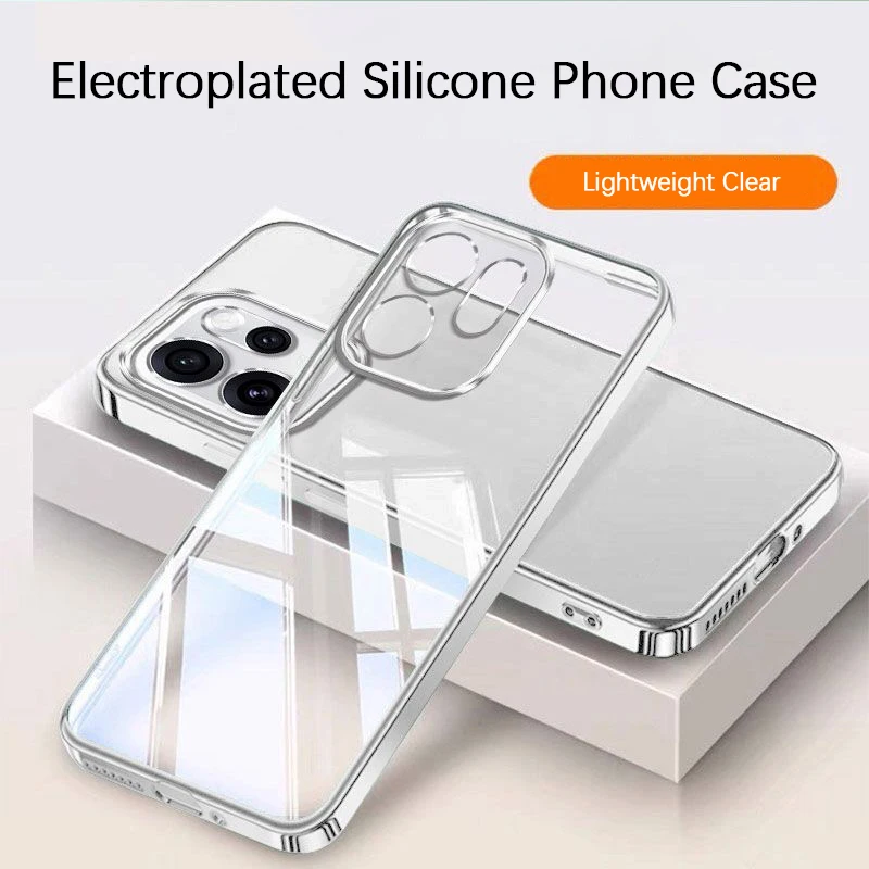 Transparent Plating Silicone TPU Shockproof Thin Phone Case