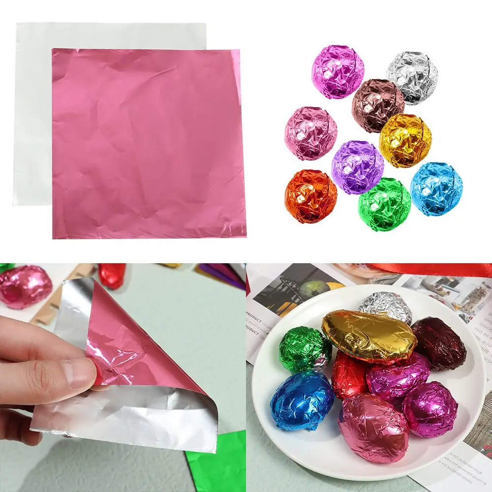 100pcsGoldenColoraluminumfoilCandyChocolatebiscuitstin