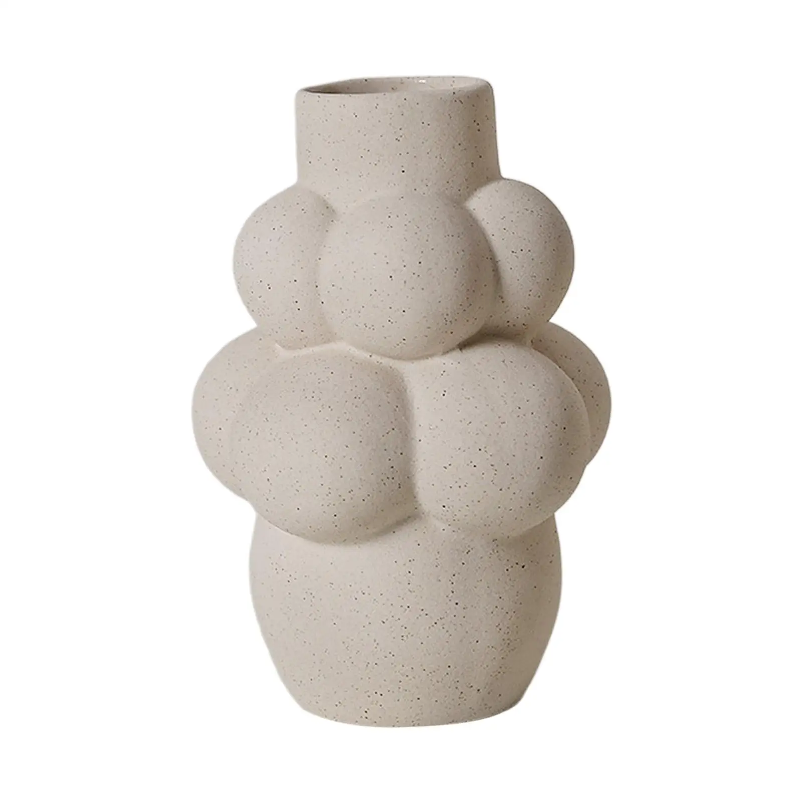 Gray Bubble Vase Ceramic Elegant Minimalist Vase for Tabletop Kitchen Office