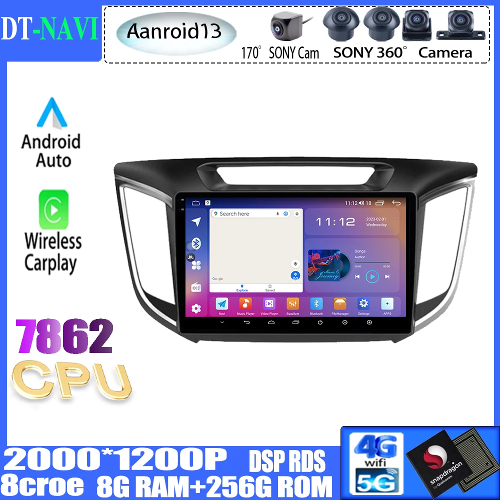 

Android 13 For Hyundai Creta IX25 2015 2016 2017 2018 2019 Auto Radio Multimedia Video Player Navigation GPS 2din Head Unit DVD