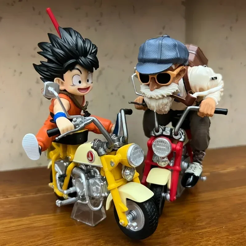 

14cm Dragon Ball Z Anime Figures Figurine Locomotive Series Pvc Statue Collectible Motorcycle Roshi Goku Model Decor Toys