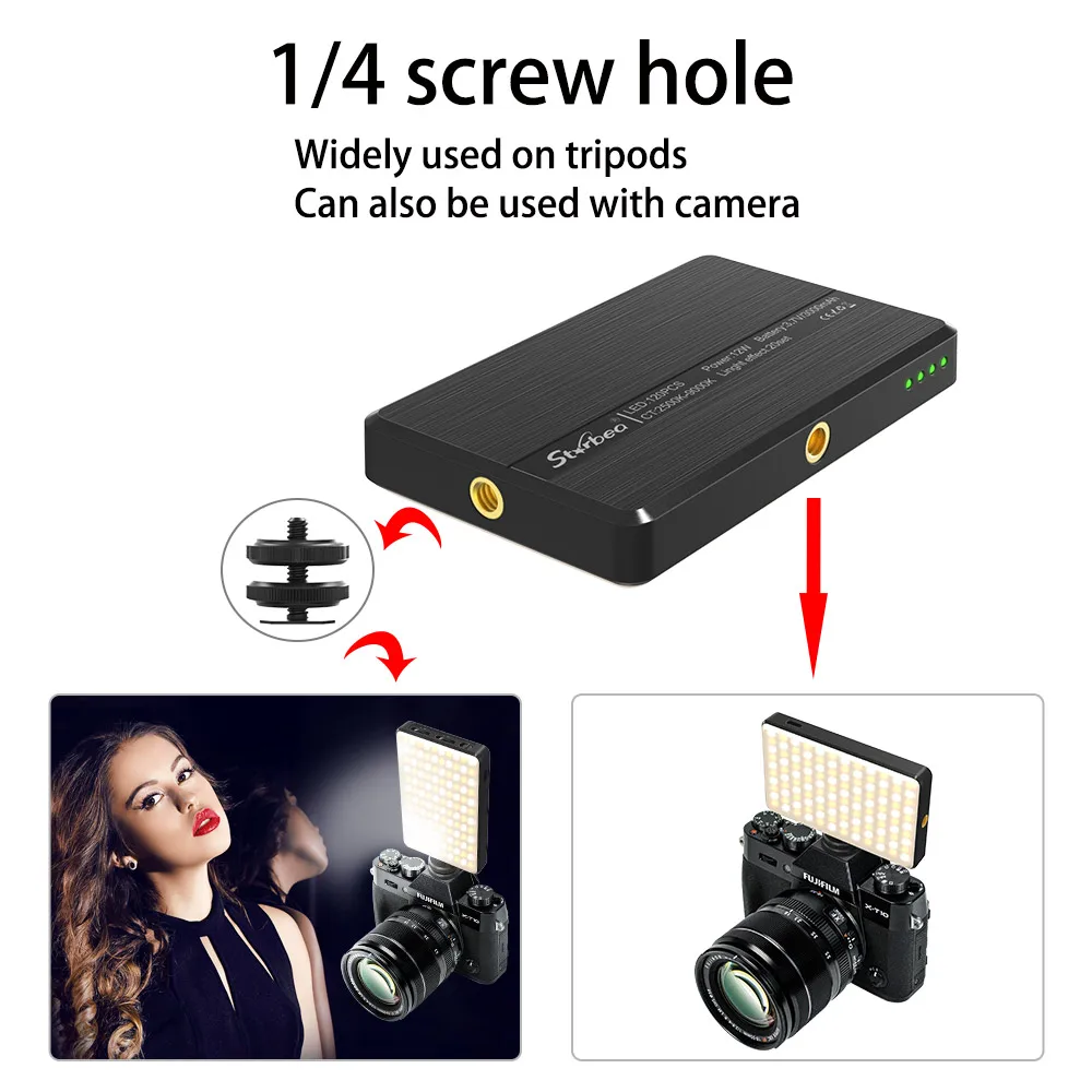LED Photography Light Camera Light Phone Clip 6 Kind Of Color Card Soft Light Cover Rechargeable 2500K-9000K Bi-Color Panel