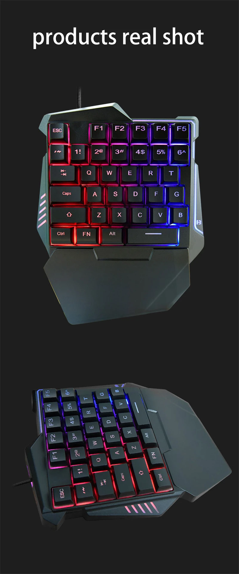  (Black Switch)One-Handed RGB Mechanical Gaming Keyboard SADES  Half Keyboard Gaming Keypad Small Gaming Keyboard for PUBG/Fps Games/LOL/APEX/CSGO/Rainbow  Six : Video Games