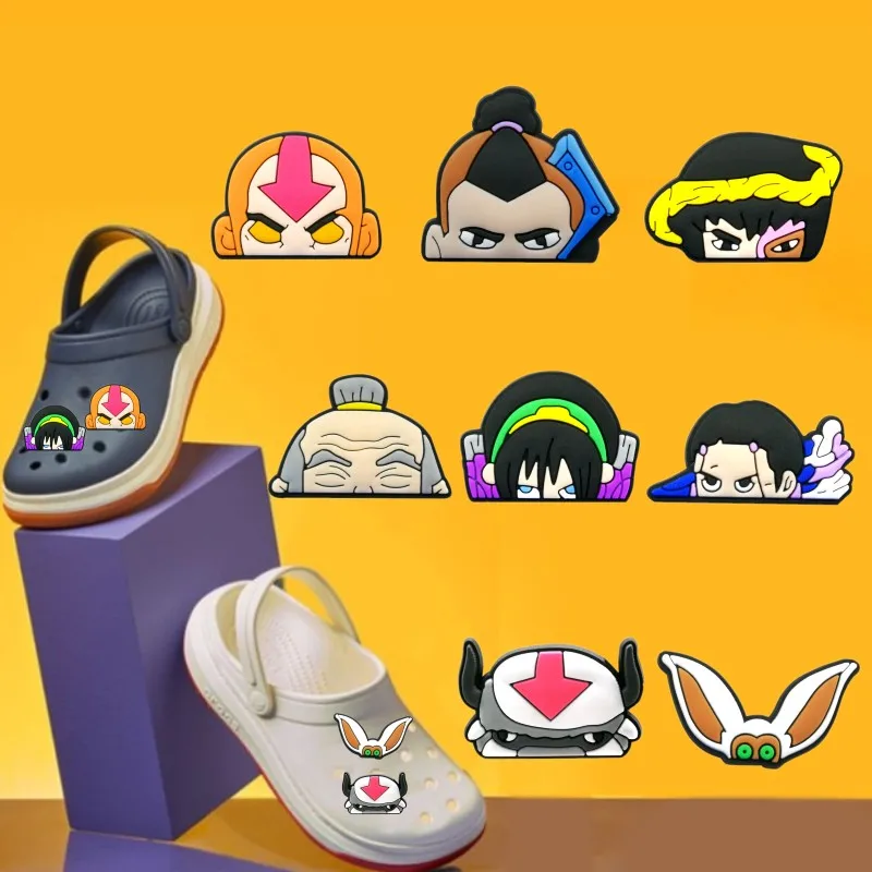 1pcs 아바타 구두 매력 애니메이션 방해물 청바지 Aang Ampc Momo PVC 액세서리 Gibits 방해물 매력 정원 샌들 장식 구두 클립