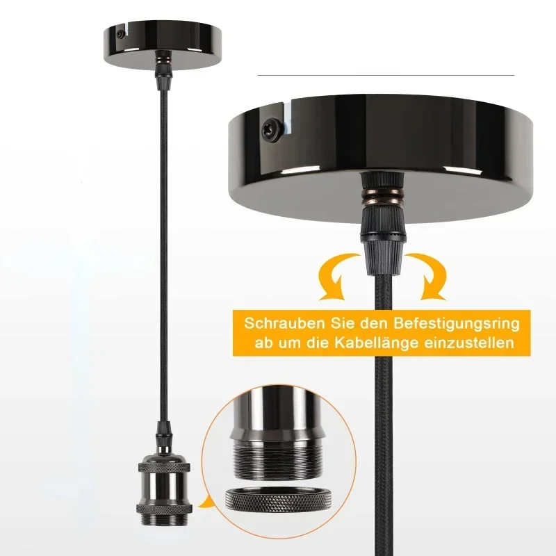 Vintage Pendant Light Base E27 Retro Industrial Pendant Lamp Simple Hanging Lights 110V 220V Fixtures E27 for Restaura 1M lamp holder lamp bulb holder lamp base pendant light hook