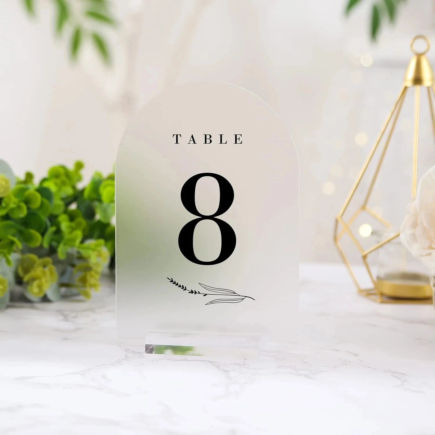 Frosted Acrylic Display Card With Bracket Wedding Rectangular Table Number Card With Bracket Diy Blank Arched Banquet Venue