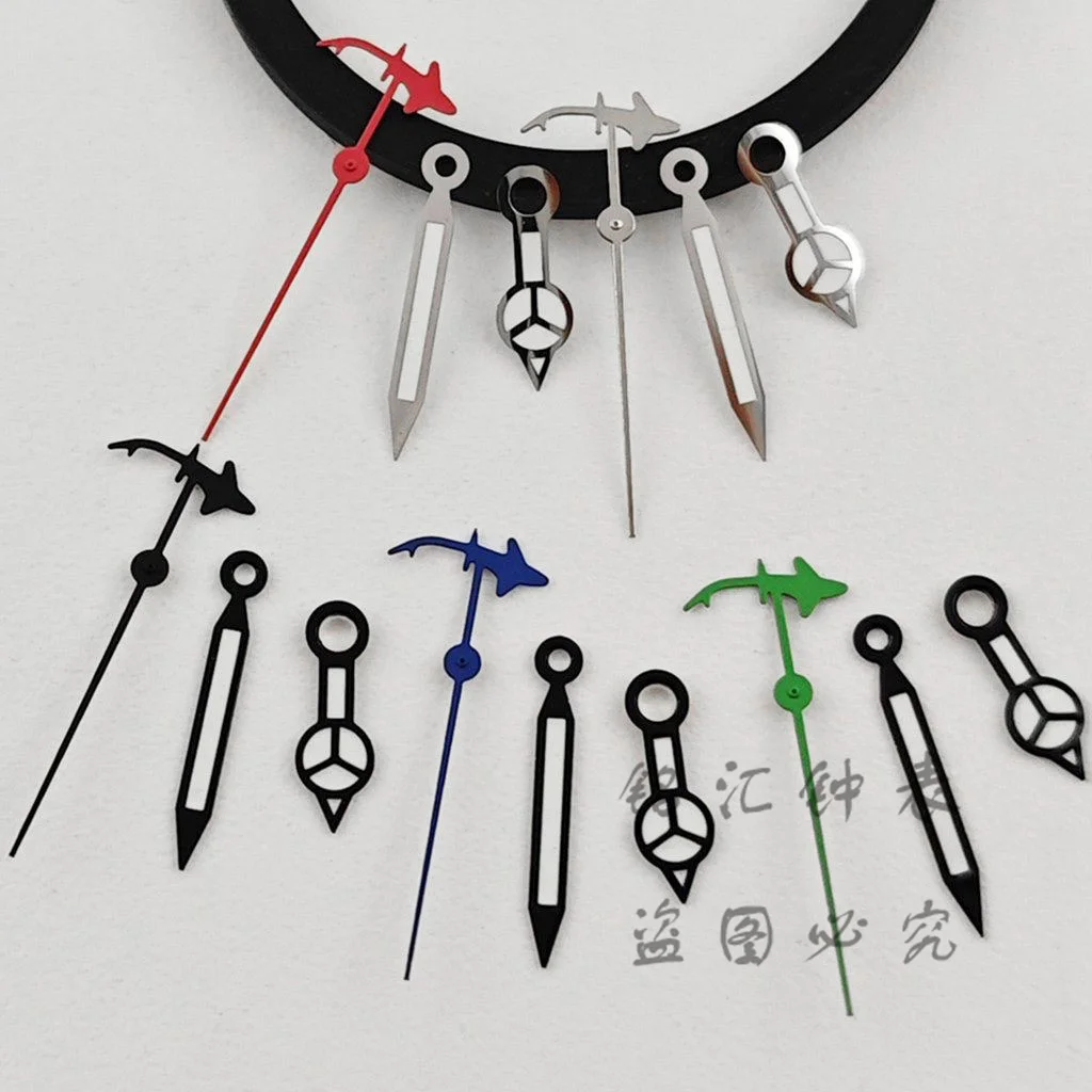 Green Luminous Shark Design Watch Hands with Second Hand Indicator