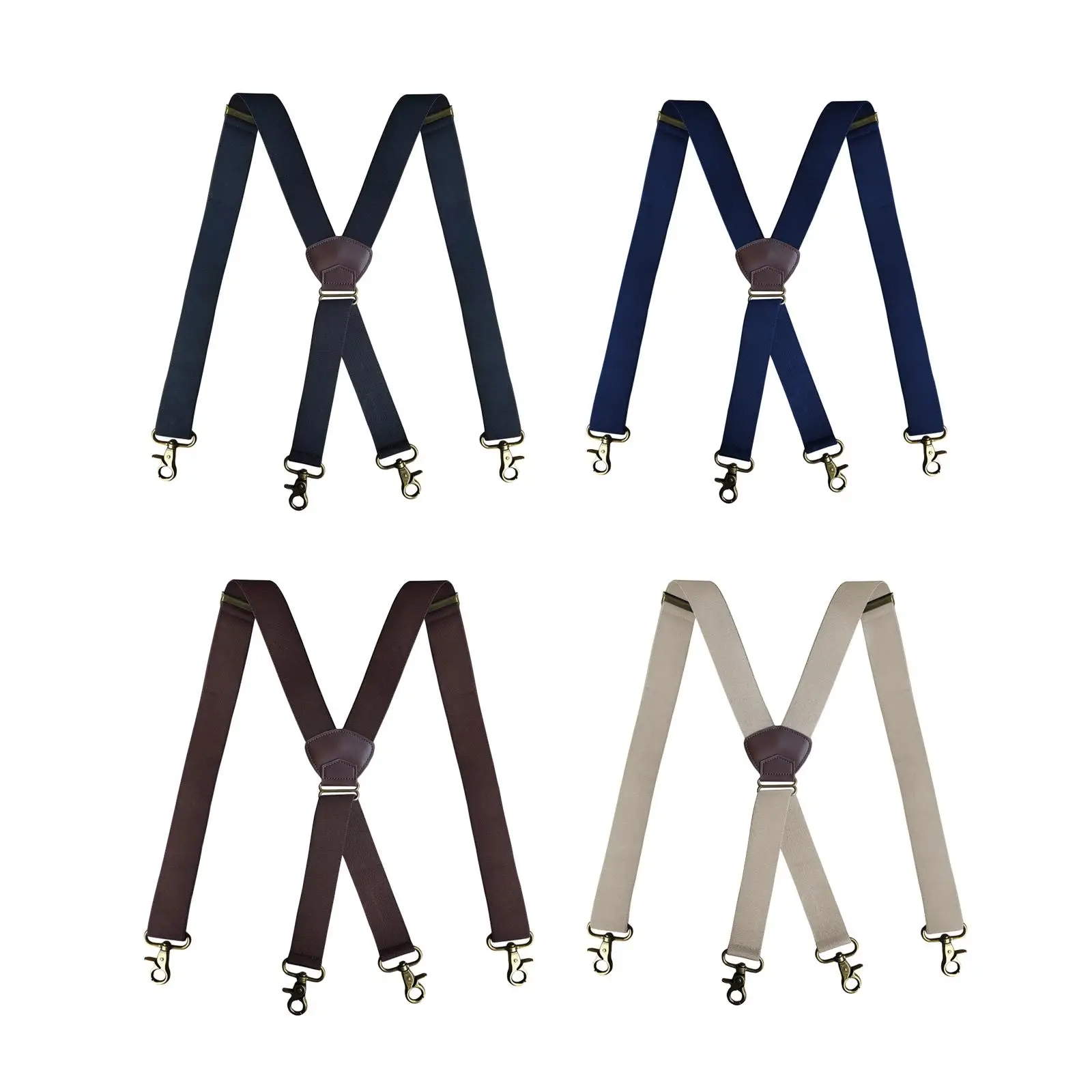 Men Suspenders Portable Fashion with 4 Swivel Hook Clips Trousers Braces for Festivals Party Cocktail Dress suits Holidays