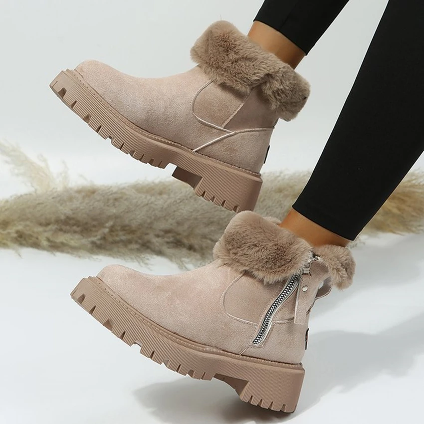 2024 Real Sheepskin Wool Low-cut Warm Fur Shoes Winter Warm Boots Fur Ladies Snow Boots Man and Women Short Boots High Quality