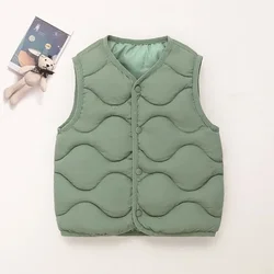Cozy Autumn & Winter Kids' Cotton-Padded Vest - Warm Thicken Outerwear - 110 (Green)