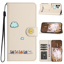 Chic Leather Cat Phone Wallet with Card Slot and Protective Flip Cover - iPhone 12 Mini (RX - KM - white)