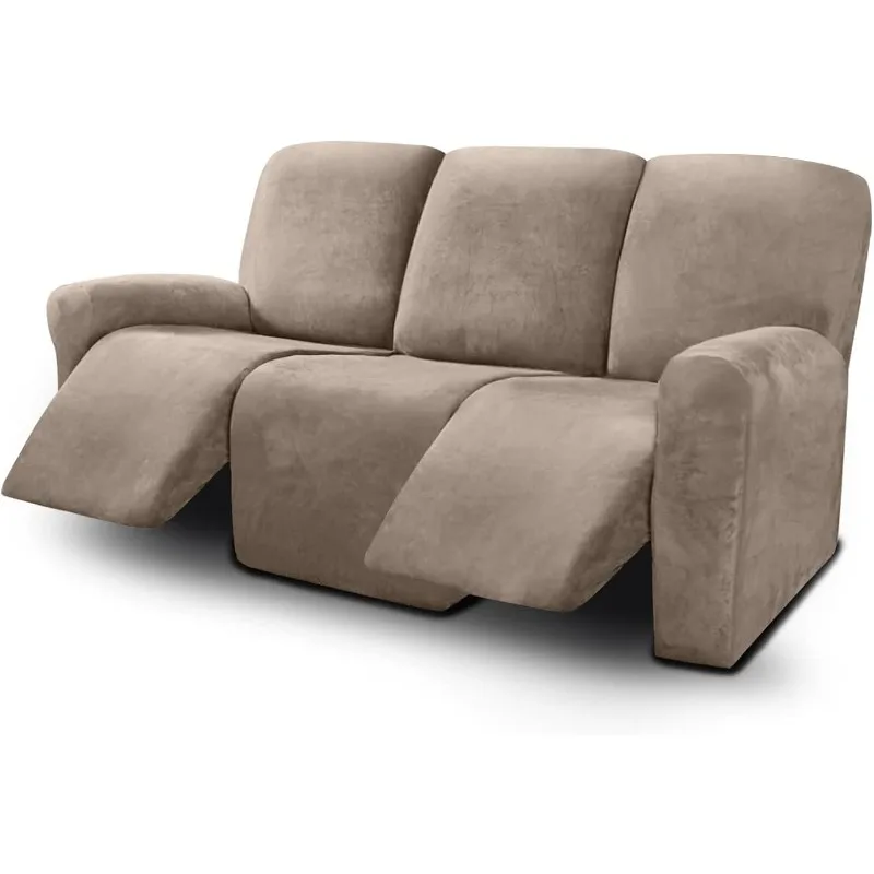 

3 наволочки для дивана с откидывающейся подушкой, чехлы для мебели, толстые мягкие моющиеся Чехлы (искусство на 3 места, цвет серо-коричневый)