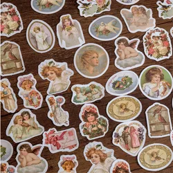 Autocollants décoratifs Vintage d'anges rêves, étiquette autocollante mignonne pour Scrapbooking, papeterie pour Journal intime, Album, 46 pièces/boîte 