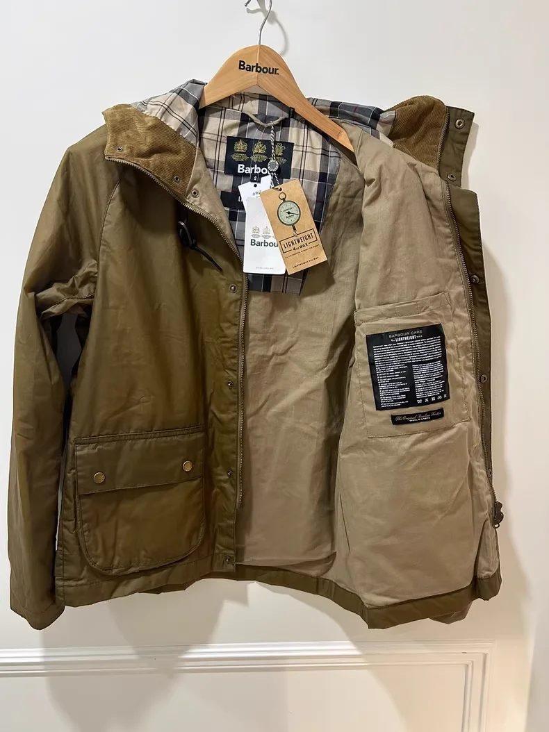 Barbour hooded waxed jacket. Lightweight waxed - AliExpress