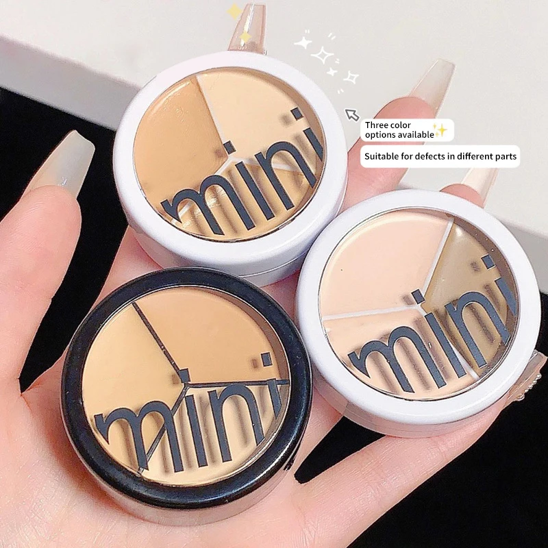 3 Colors Concealer Cream Full Coverage Spot Acne Dark Circles Contour Concealer Palette With Brush Moisturizing Cosmetics Makeup