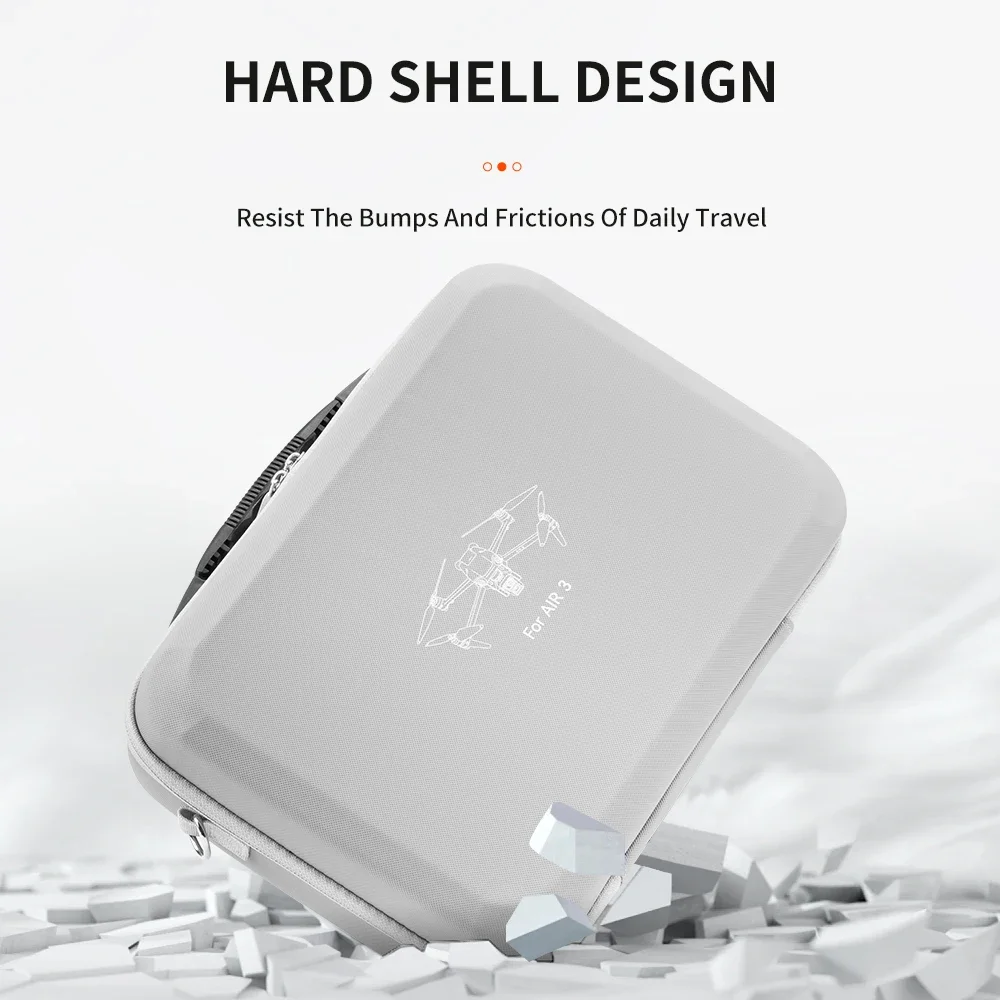 XFJI Portable Carrying Case for DJI Air 3/Air 3S Storage Box Suitcase Drone Accessories PU Splash-proof Shoulder Bag