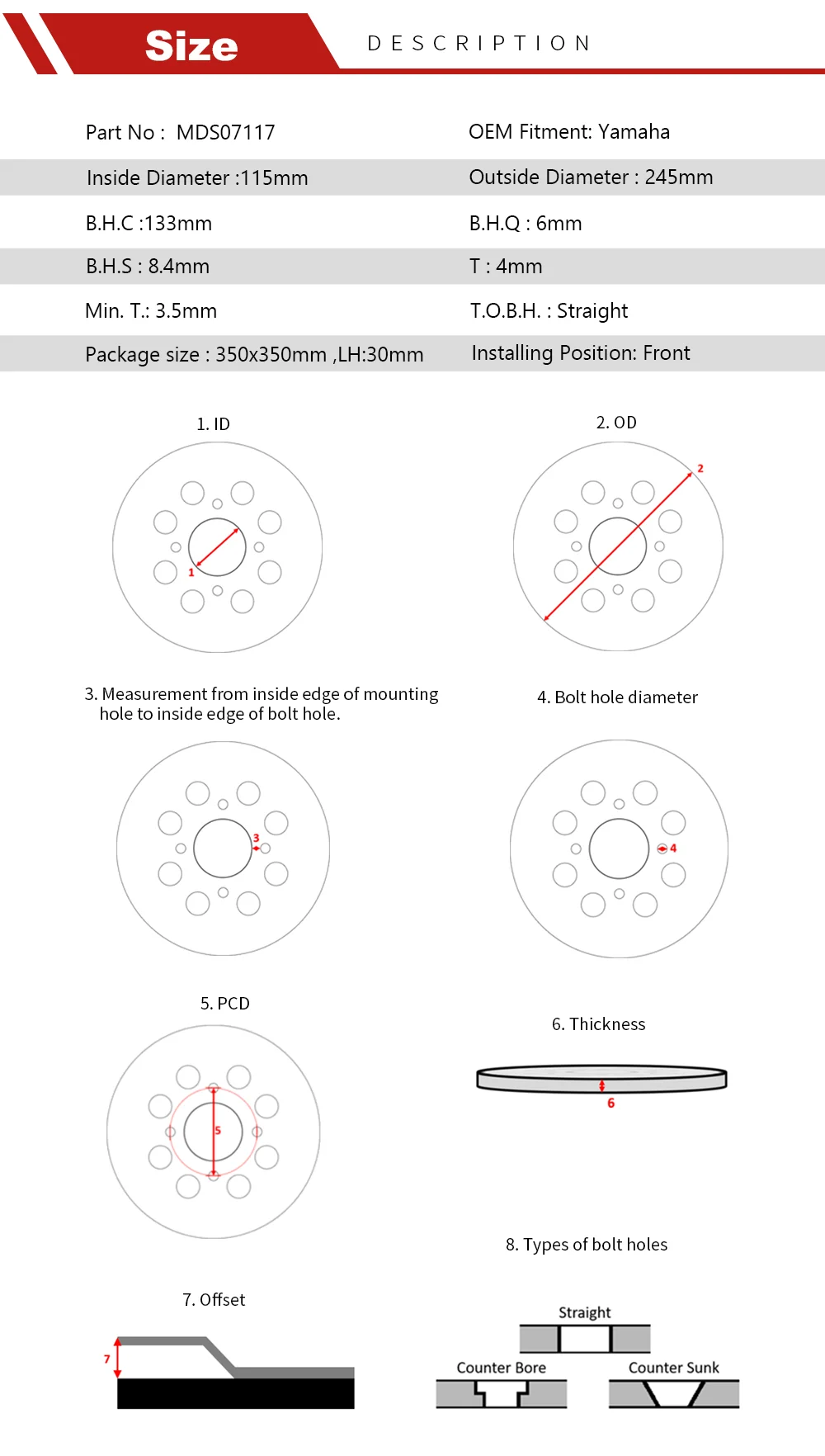 Disco Freno Anteriore Per Yamaha Majesty 250 - Compatibile Con Modelli 1996-2005, Ricambio Affidabile - Foto 11