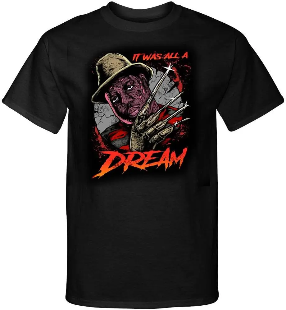 

It was All A Dream Notorious Nightmare Big Horror Distressed Style Graphic Shirt