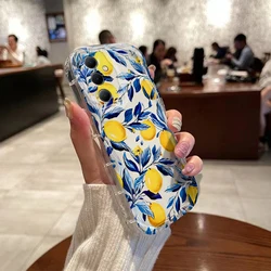 Luxury Summer Fruit & Lemon Blossom Phone Case - 3D Wave Soft TPU Back Cover for Samsung S23 5G (NYT-299NY250509101)
