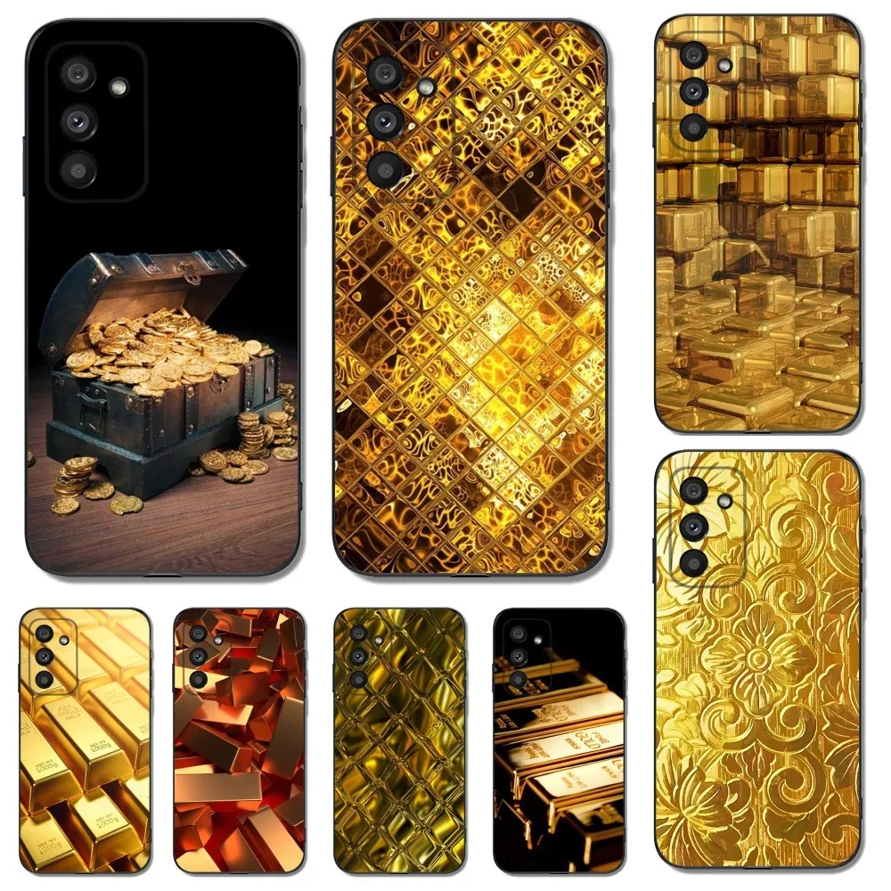 Custodia Per Telefono Gold Bar Per Samsungs23,S22,S21,S20 Ultra Pro S10,S30Plus,20 Cover Ultra Nera