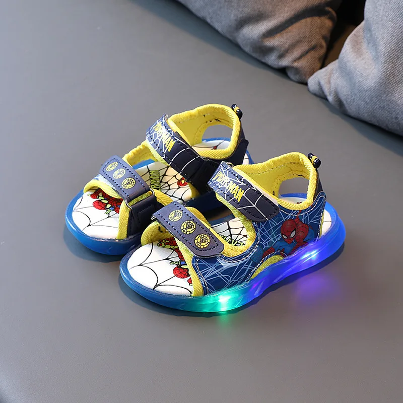 children's shoes for sale Spiderman children's sandals boys' bright light shoes girls' beach tenis with lights LED luminous baby toddler boots kids shoes comfortable sandals child Children's Shoes