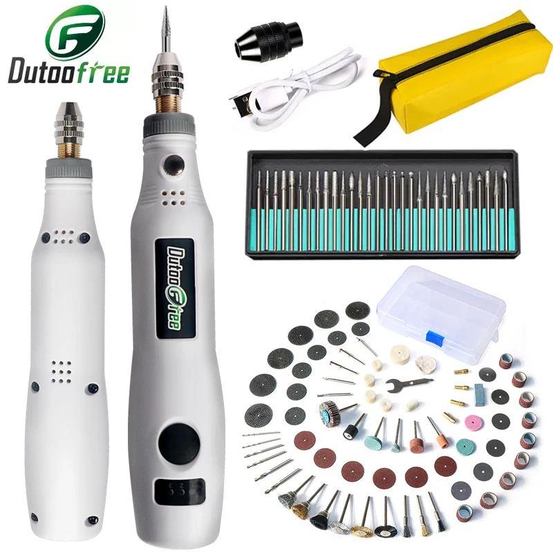 USB Cordless Electric Drill Grinder Rechargeable Engraving Woodworking 3 Speed Rotary Tool Dremel Engraver 6000-15000rpm