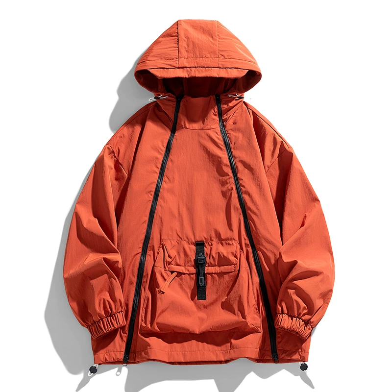 Spring Fashion Hooded Men Hiking Jacket Outdoor Windproof Camping Coats Waterproof Outerwear Multiple Colors All-match
