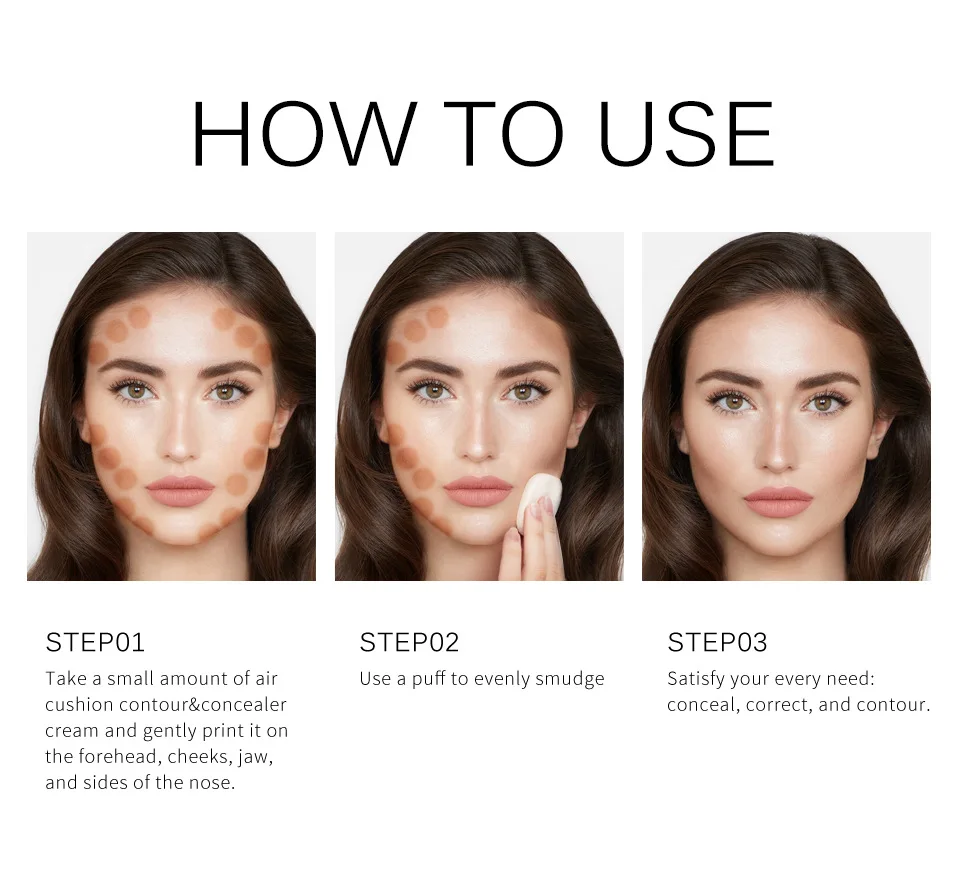 Description Picture 3 of itemConcealer Cream Oil Control Liquid Foundation Women Face Makeup Korean Cosmetics Long Lasting Contour Gel