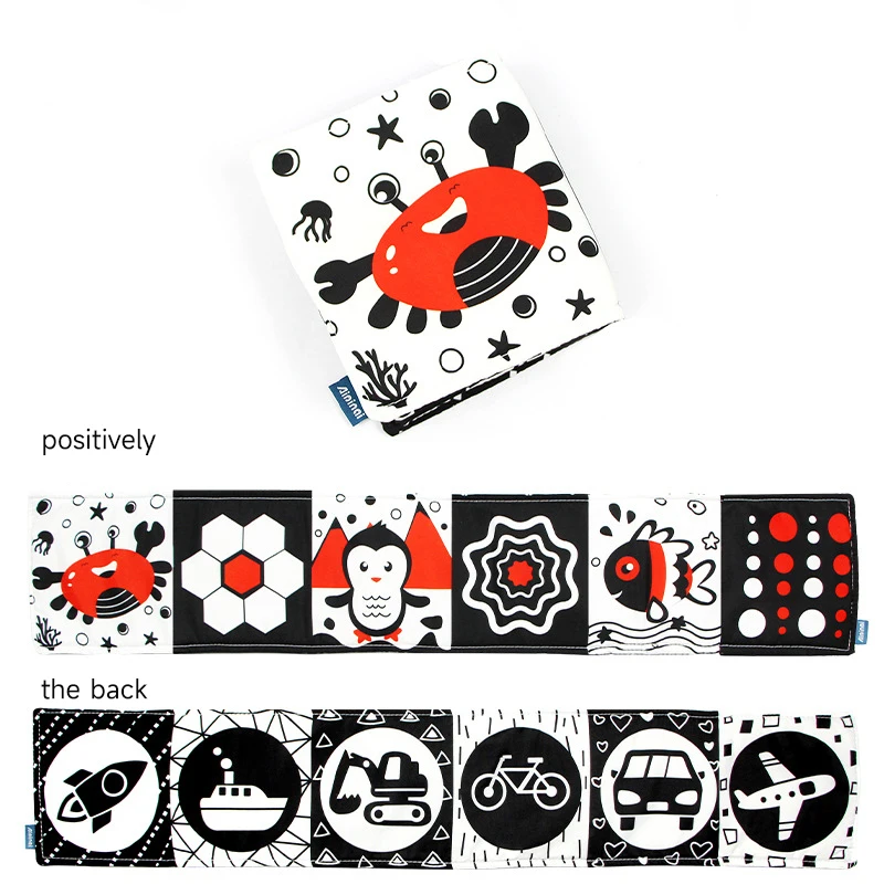 Montessori Bebek Oyuncakları 0-12 Ay Bebek Bez Kitap Yenidoğan Beşik Oyuncakları Yürümeye Başlayan Çocuklar Duyusal Aktivite Kumaş Kitap Erken Eğitici Oyuncaklar