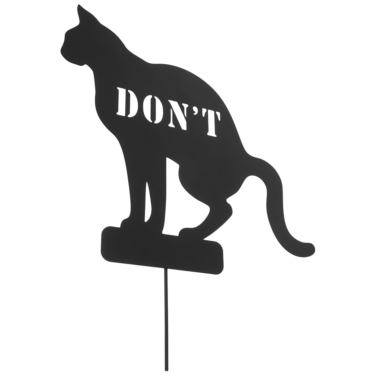 

Warning Slogan Yard Decoration Vintage Wrought Iron Cat Lawn Stake No Pooping Notice Sign Retro