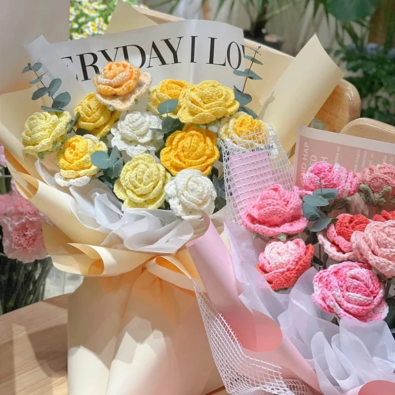 Tulip Knitting Flower Sunflower Single Flower Bouquet Carnations