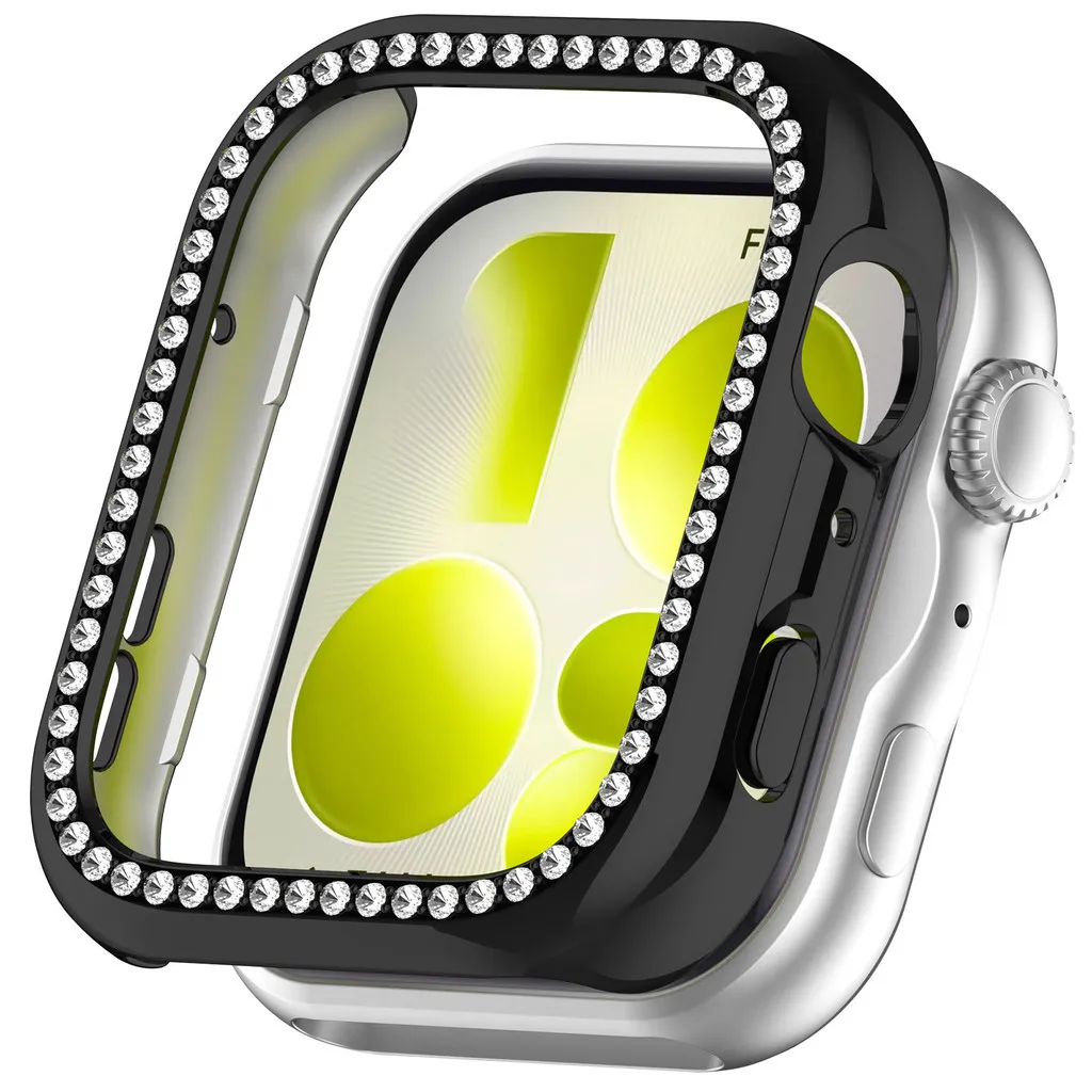 Diamond-Embellished Protective Bumper Case - All-Around Hollow Design
