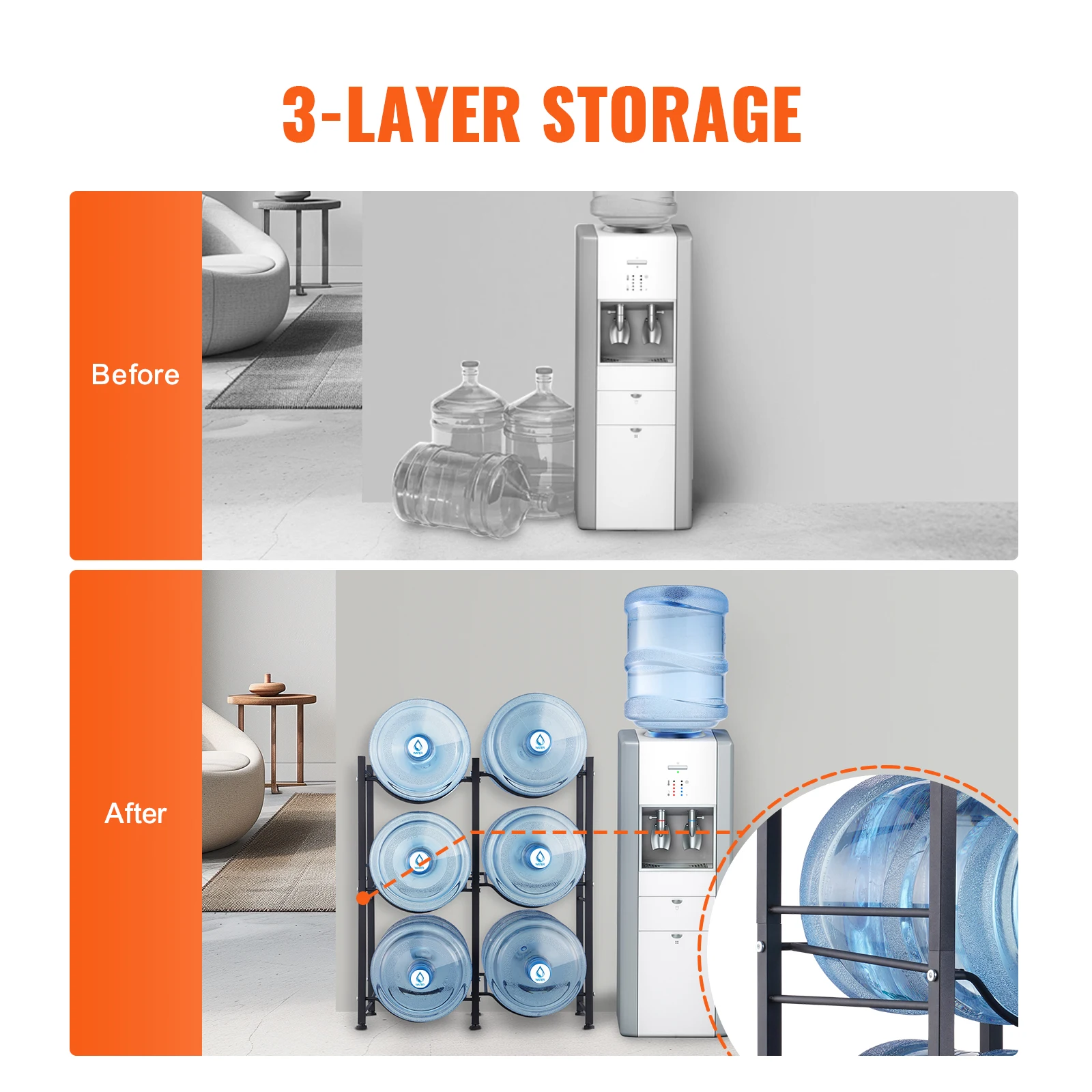 Iron Water Bottle Holder for Kitchen Office