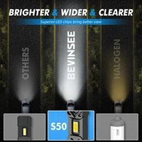 หลอดไฟ LED BEVINSEE H11 H8 H9 สำหรับไฟตัดหมอก หลอดไฟหน้า LED H7 ระบบ CANBUS ไม่มีข้อผิดพลาด กำลังไฟสูง 100W 20000LM สว่างพิเศษ 6000K 12V 3