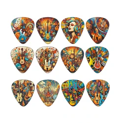 12-Piece Cartoon Couples Guitar Picks Set - Acoustic Guitar Accessories - 0.46mm (Musical elements)