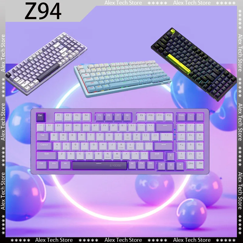 EYOOSOZ94MechanicalKeyboardUSBWiredHotPlug94KeyRainbow